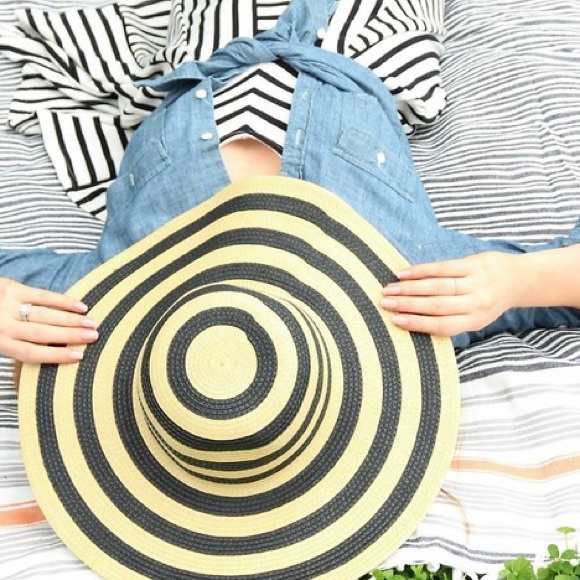 J. Crew Striped Straw Hat